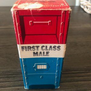 VINTAGE AVON MAILBOX First Class Male Glass Bottle Decor full cologne
